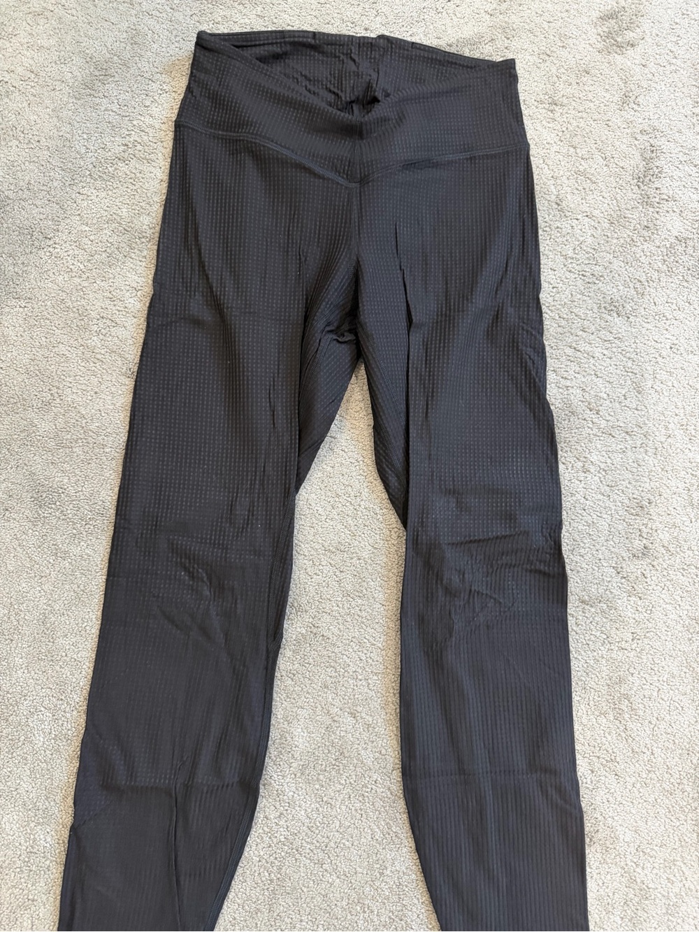Lululemon Black Waffle V- Waist Leggings